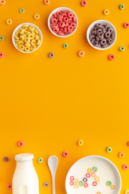 Free photo delicious cereal breakfast with copy space