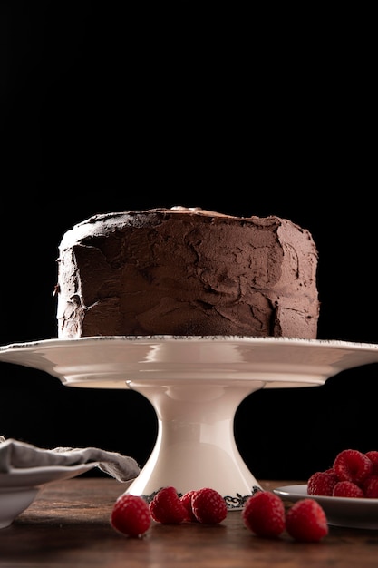 Free photo delicious chocolate cake with copy space