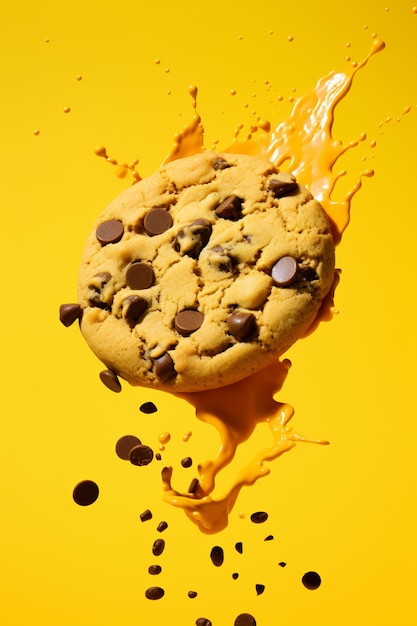 Free Photo delicious chocolate chip cookie