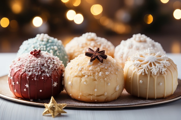 Free photo delicious christmas finger food arrangement