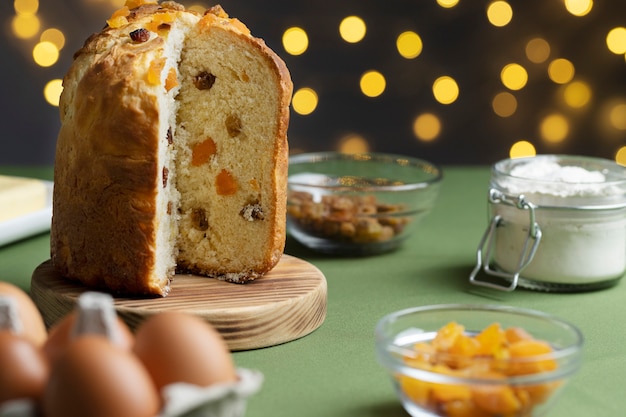 Free photo delicious christmas  panettone