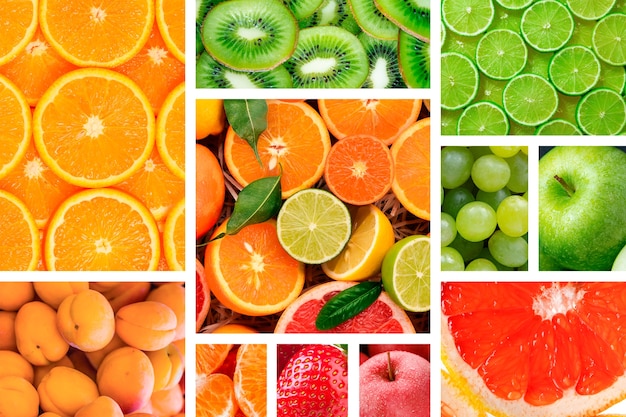 Free photo delicious citrus textures collage