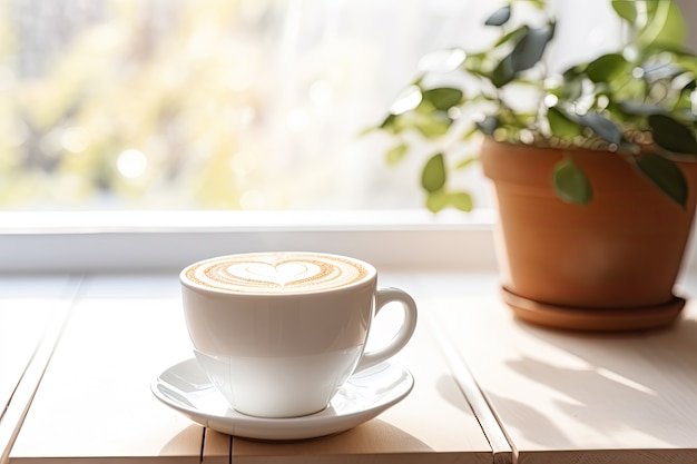 Delicious coffee cup indoors