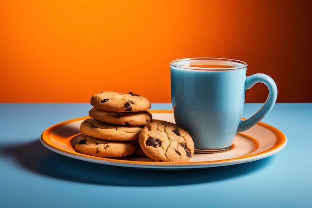 Free photo delicious cookies and coffee cup