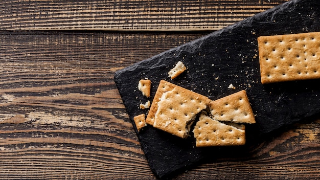 Delicious cookies flat lay