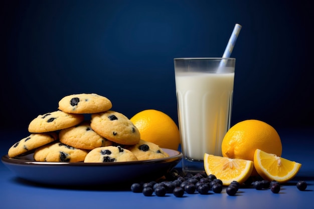 Delicious cookies with blueberries and lemons