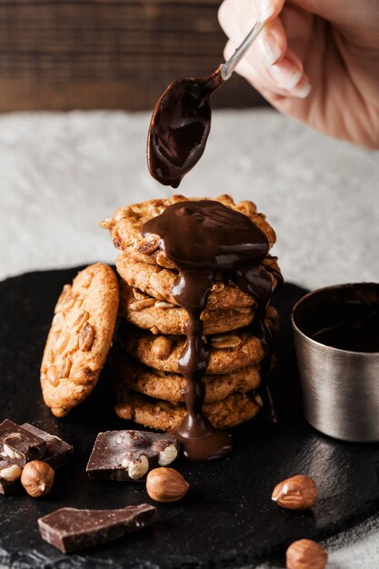 Delicious cookies with chocolate