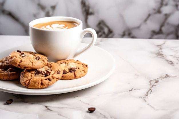 Free photo delicious cookies with coffee cup