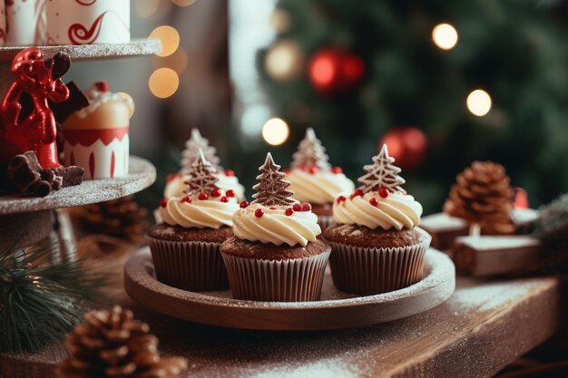 Delicious cupcakes winter theme