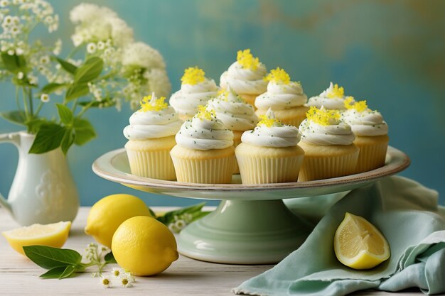 Delicious cupcakes with lemons