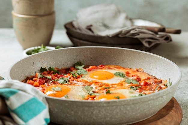 Free photo delicious egg meal in pan