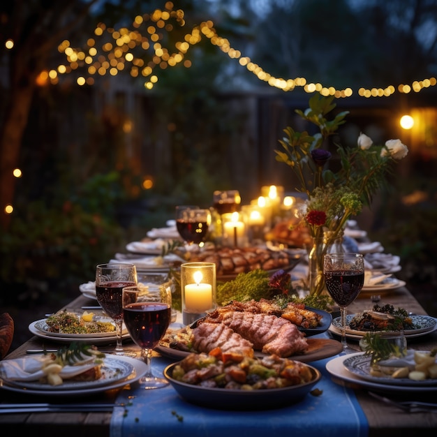 Delicious food prepared for jewish hanukkah celebration