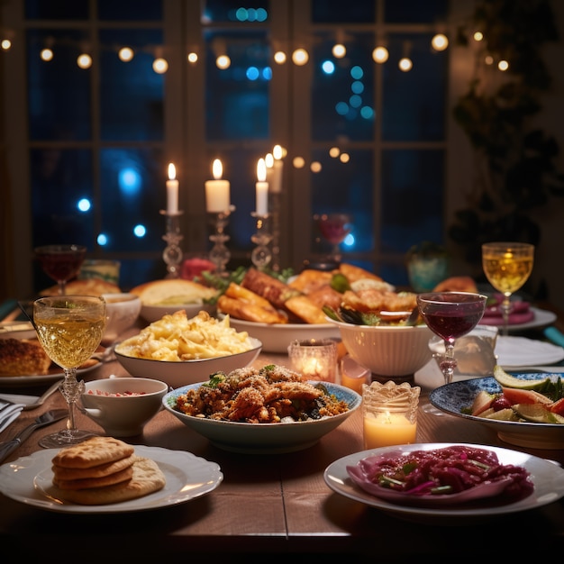 Free Photo delicious food prepared for jewish hanukkah celebration