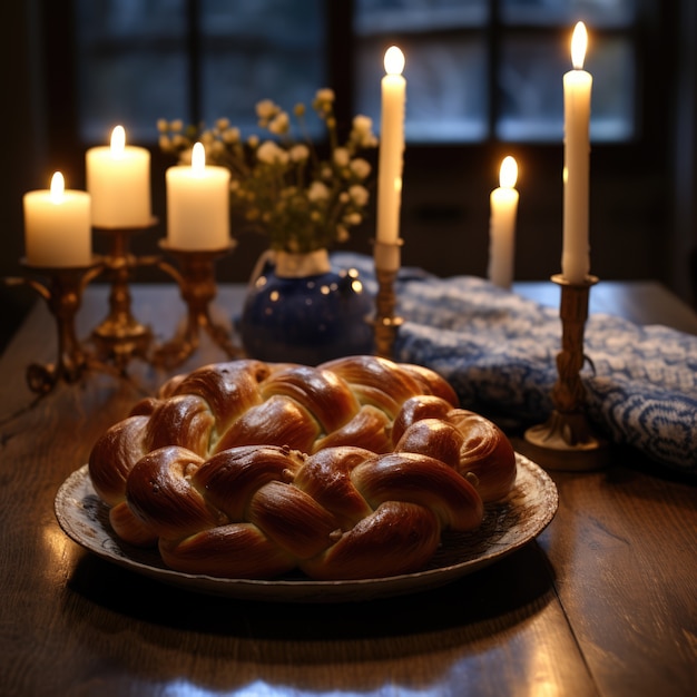 Free Photo delicious food prepared for jewish hanukkah celebration