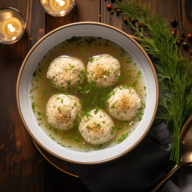 Delicious food prepared for jewish hanukkah celebration