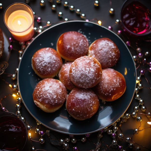 Free Photo delicious food prepared for jewish hanukkah celebration