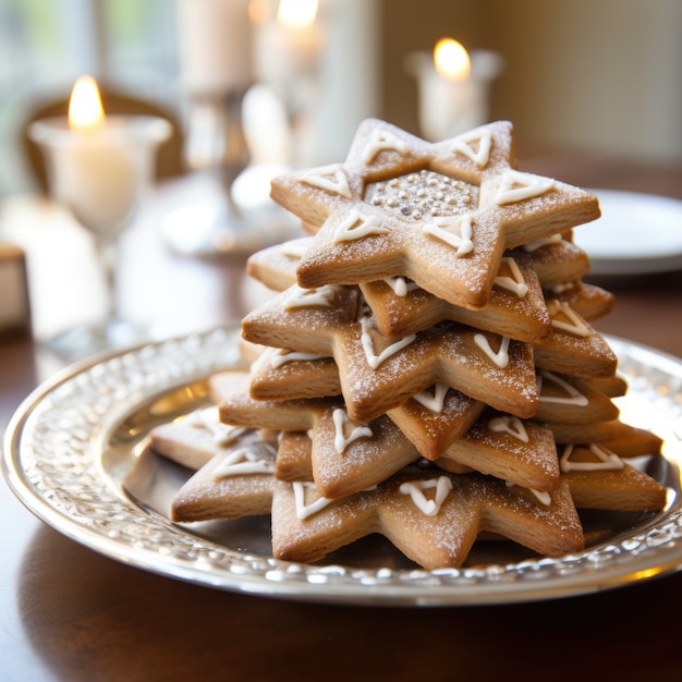 Free photo delicious food prepared for jewish hanukkah celebration