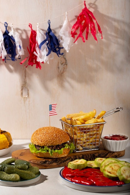 Free photo delicious food for the us labor day