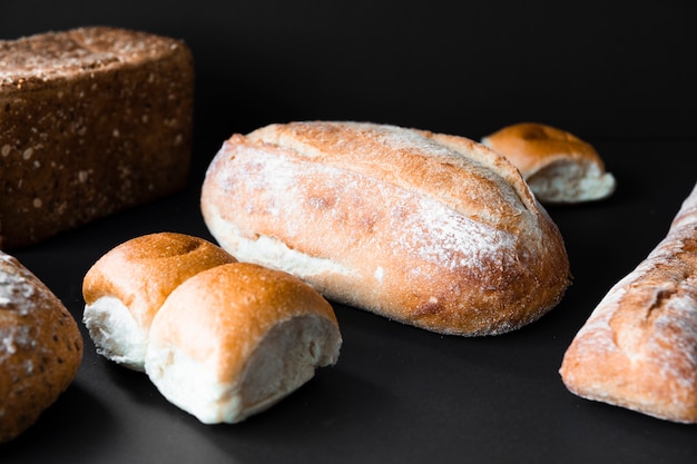 Delicious fresh bread front view