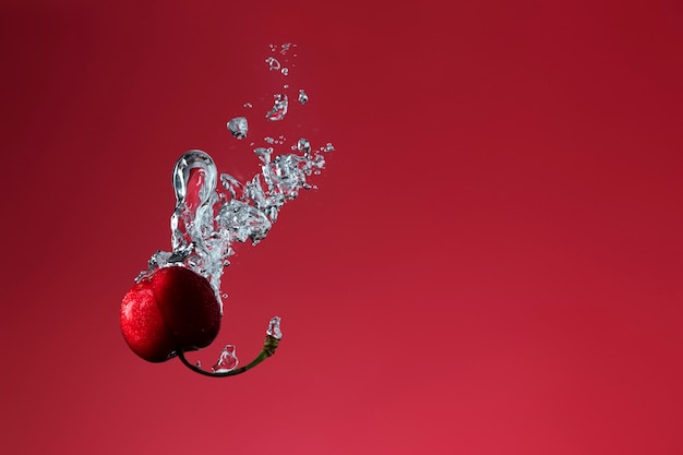 Delicious fresh cherry in water