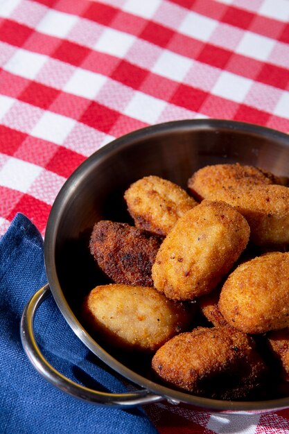 Delicious fried croquette arrangement