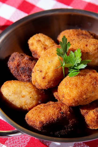 Delicious fried croquette arrangement