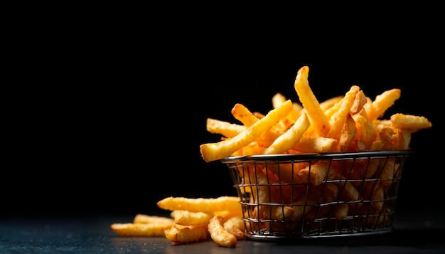 Free photo delicious fries in studio