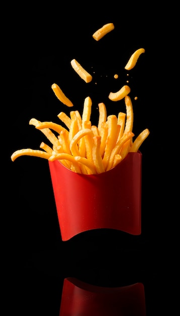 Free Photo delicious fries in studio