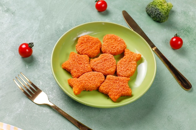 Delicious frozen fish nuggets.