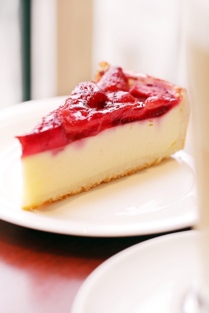 Delicious fruit cake on a plate