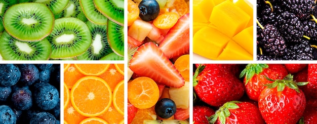 Free Photo delicious fruits arrangement textures collage