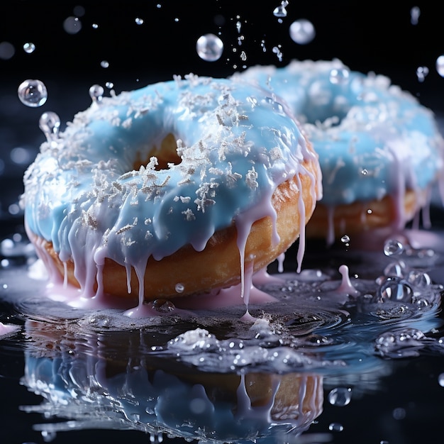 Delicious glazed doughnuts arrangement