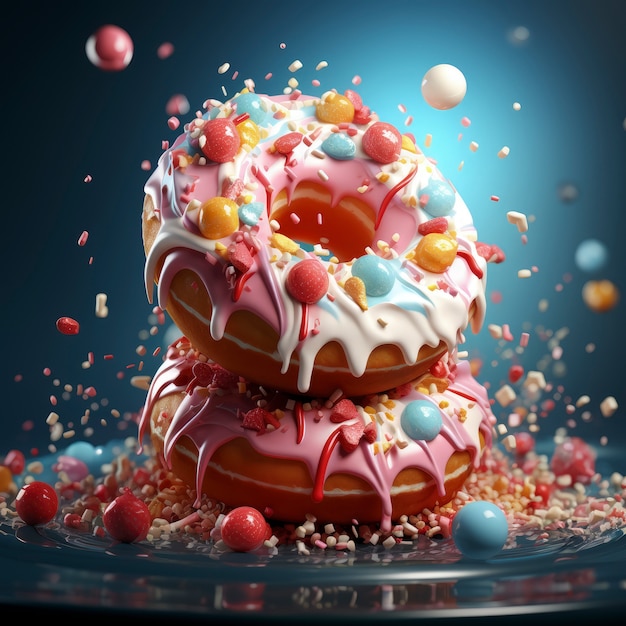 Delicious glazed doughnuts arrangement