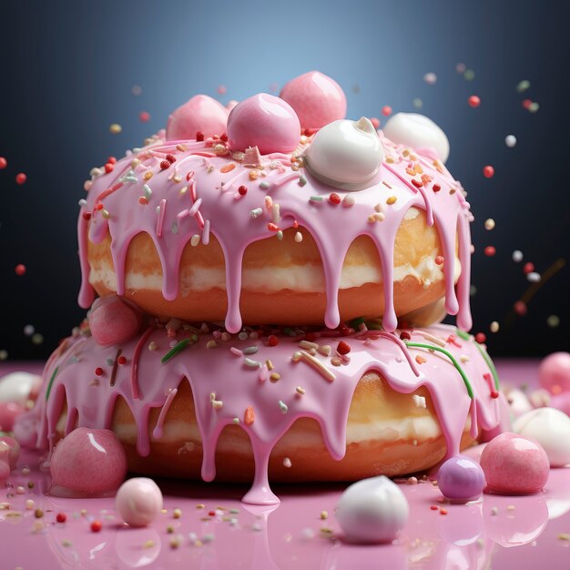 Delicious glazed doughnuts arrangement