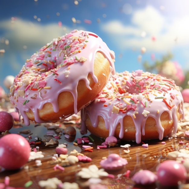 Delicious glazed doughnuts arrangement