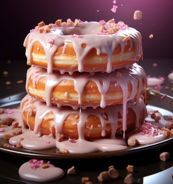 Delicious glazed doughnuts arrangement