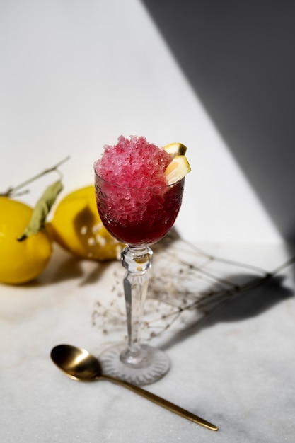 Free photo delicious granita dessert with fruit flavoring