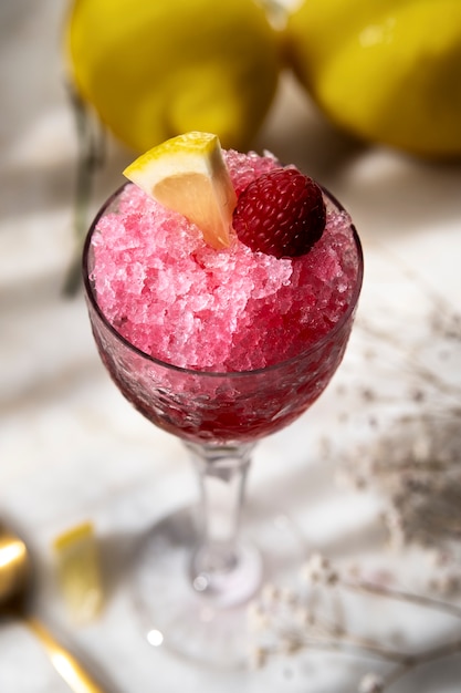 Free photo delicious granita dessert with fruit flavoring