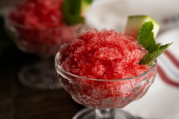 Free photo delicious granita dessert with fruit flavoring