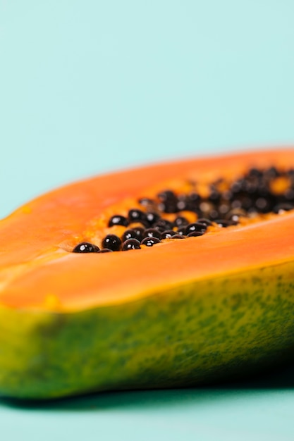 Free photo delicious half of papaya fruit