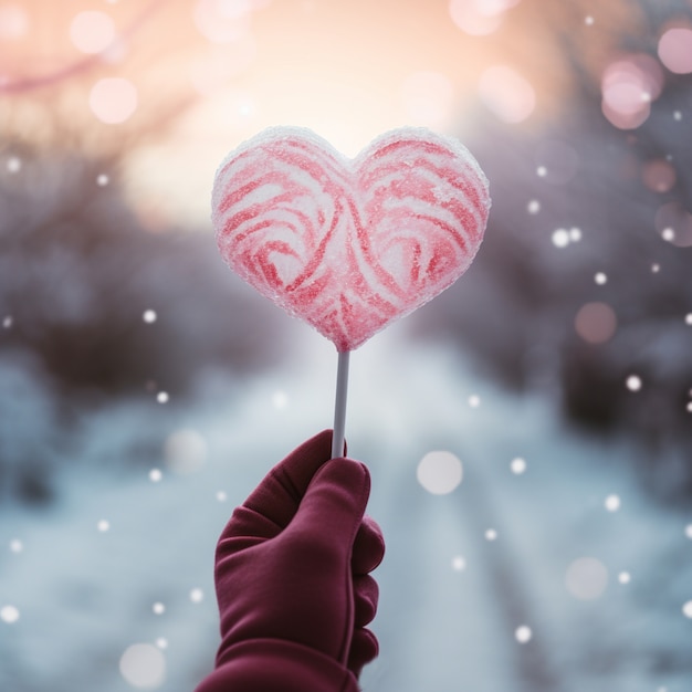 Free photo delicious heart shaped candy