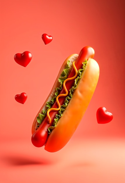 Free Photo delicious hot dog with emojis