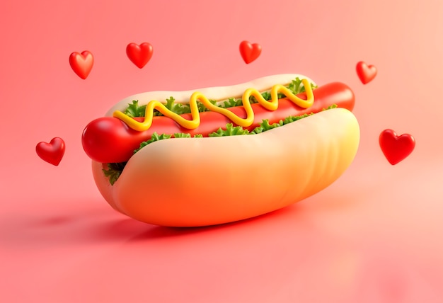 Free Photo delicious hot dog with emojis