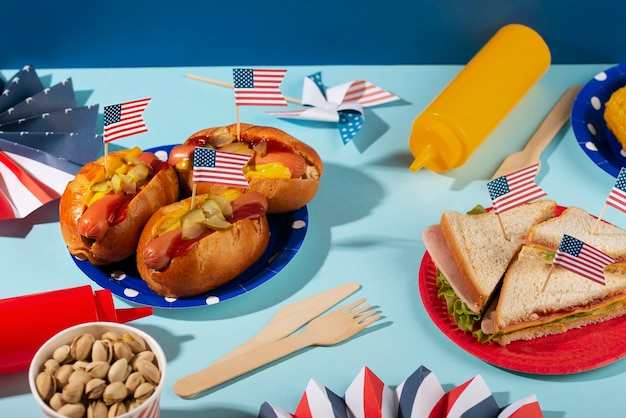 Free Photo delicious hot dogs for the us labor day