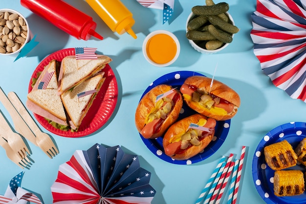 Free photo delicious hot dogs for the us labor day