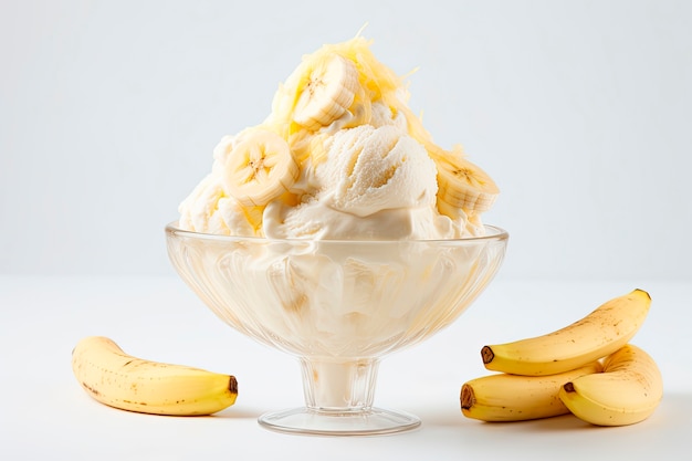 Free photo delicious ice cream with banana