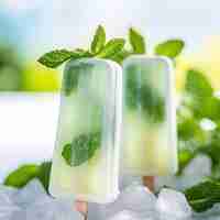 Free photo delicious ice cream with mint