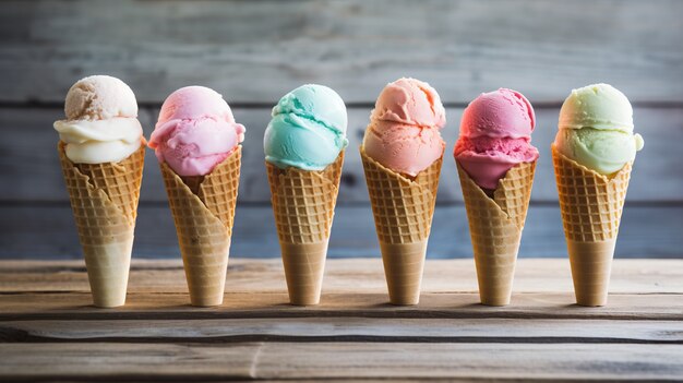 Delicious ice creams arrangement