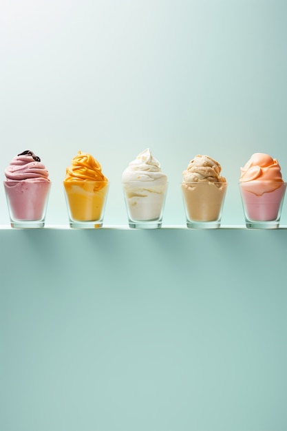 Free photo delicious ice creams arrangement