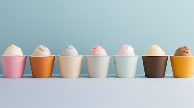 Delicious ice creams arrangement